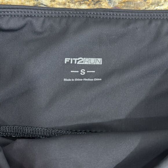 Fit2Run Black Mesh Panels Mid Rise 7/8 Leggings Size S - Picture 5 of 9